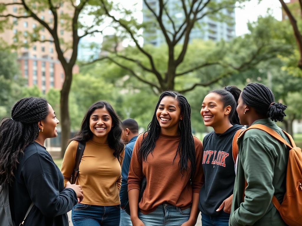 Mentors and youth connecting during an outdoor community program