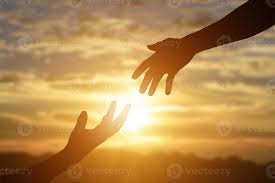 Two hands reaching out to each other