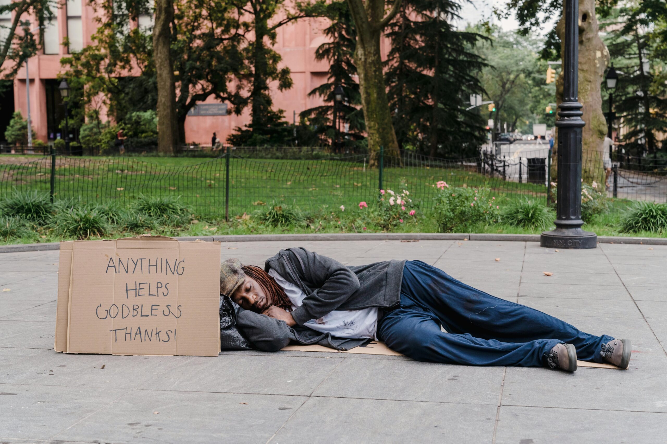 homeless and hungry person